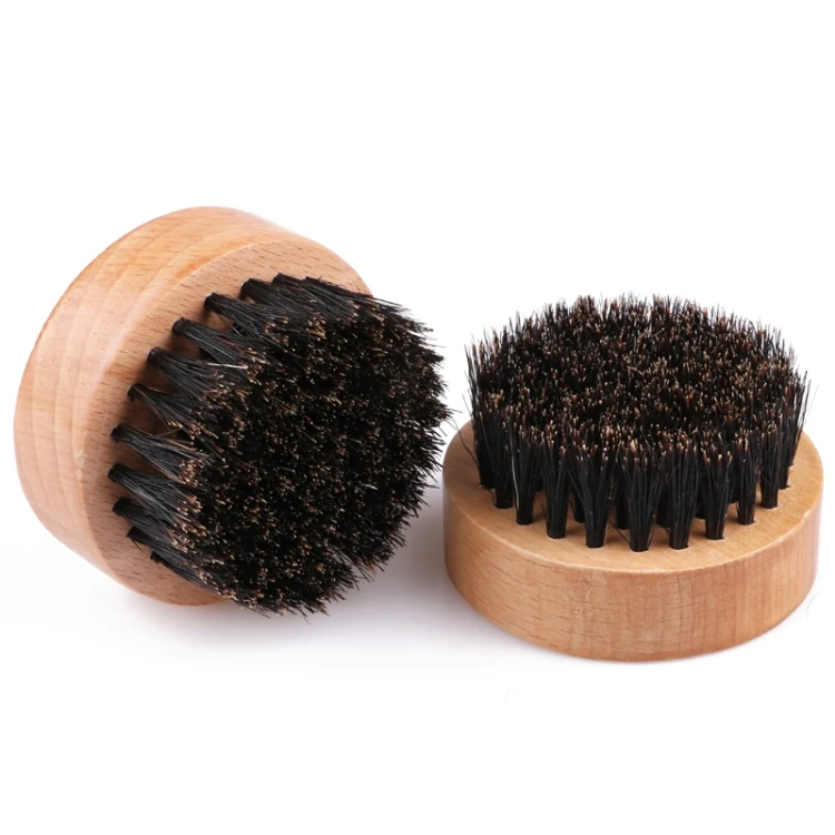 wholesale custom logo wooden 100% boar bristle hard wave crown hair brush curved for mens