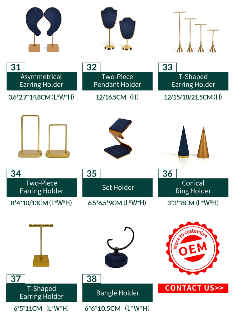 Factory custom jewelry display set luxury jewellery display stands sets for jewelry shop showcase