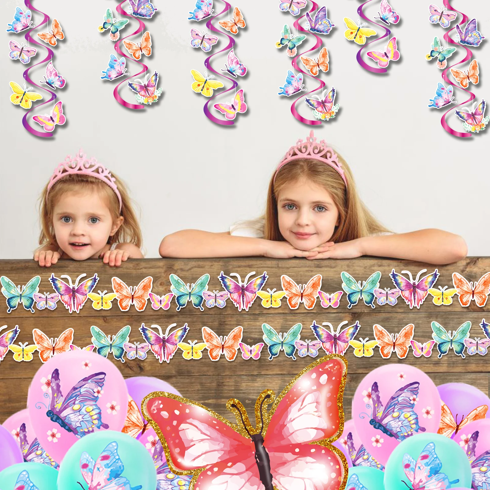 Huancai Spring Butterfly Bulletin Board Border Chalkboard Trim Stickers Roll Self Adhesive Decals for School Party Supplies