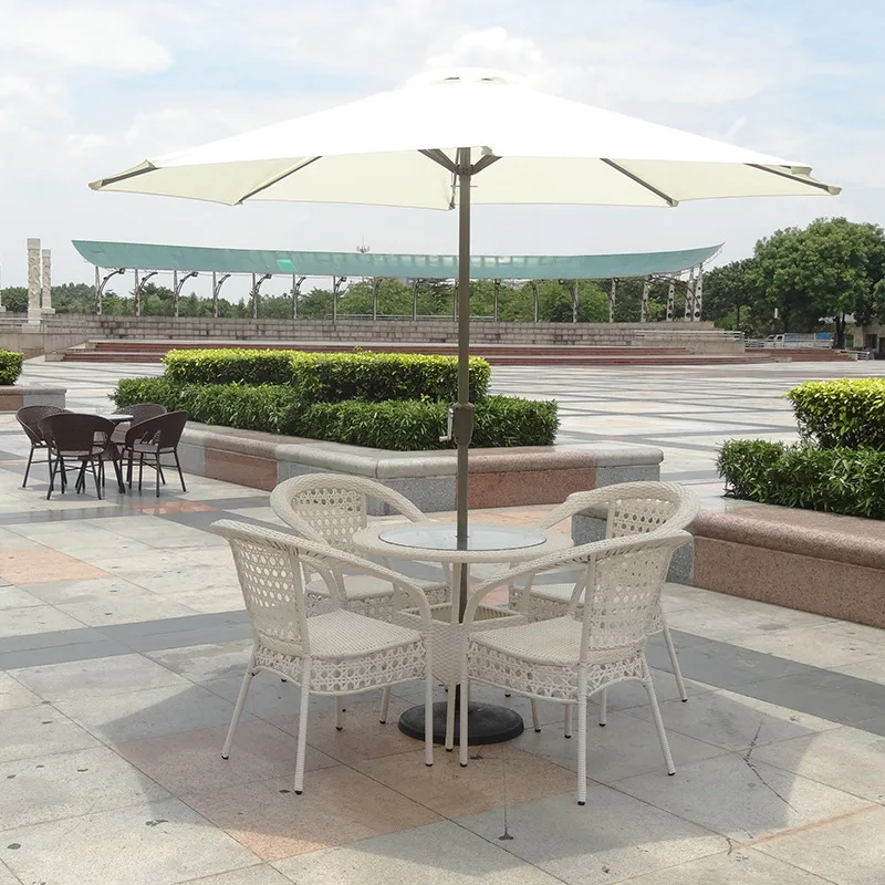 high quality rattan outdoor  furniture set patio umbrella rattan coffee table rattan chairs