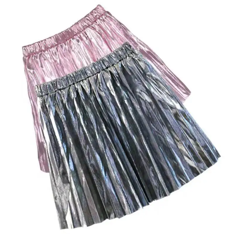 2024 New Fahion customized metallic young sexy mini summer girls skirts for party