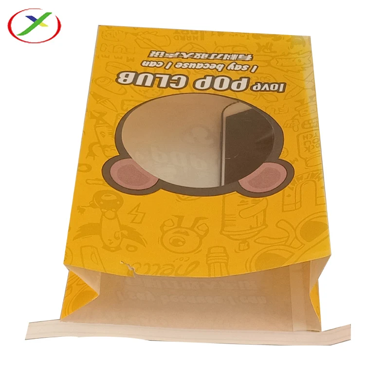 Custom Logo Printed Stand Up Oil Proof Kraft Paper Popcorn Chips Package  popcorn bags
