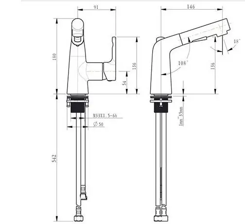 HOT SALE pull out modern basin faucet mixer tap with two way sprayer