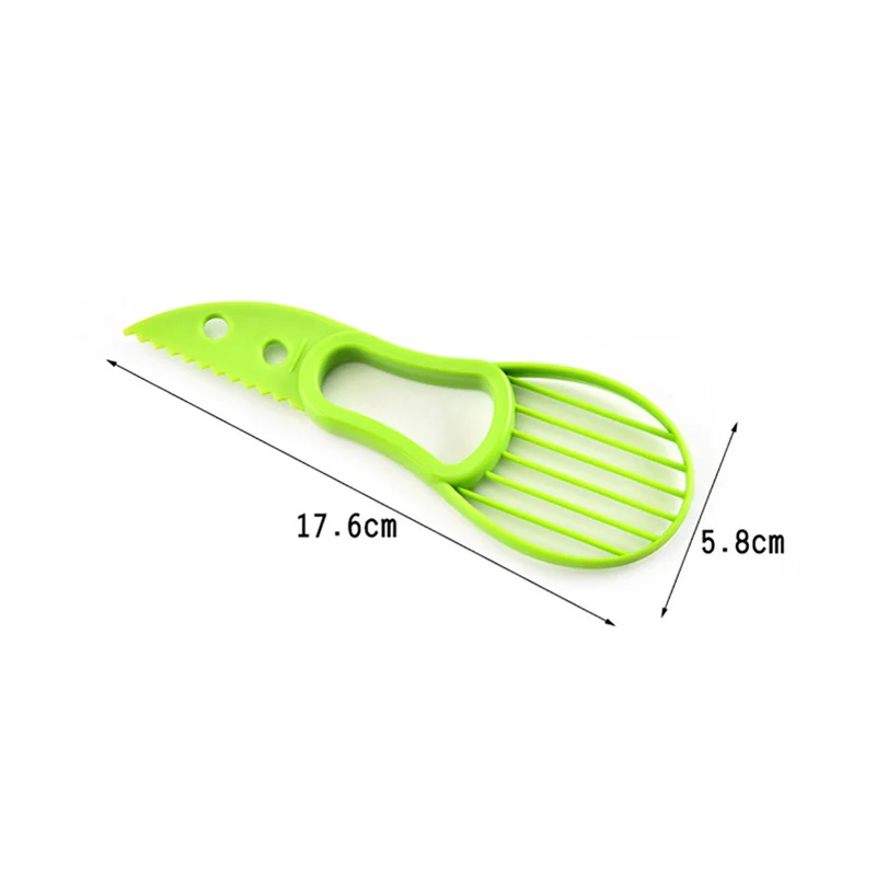 Plastic Green 3 in 1 Fruit Corer Slicer Peeler Pitter Knife Cutter Avocado Spoon Gadget Tool
