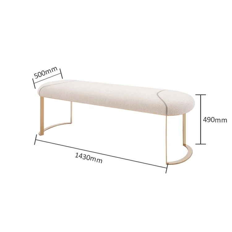 Best Selling Promotional Luxury European Bedroom Furniture Bed End Stool Bench