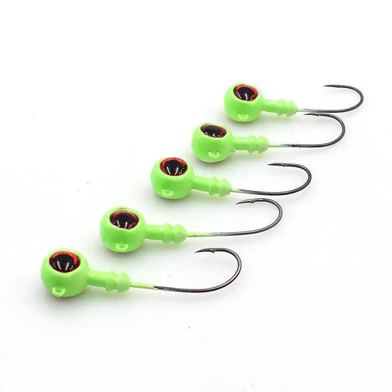 Factory direct sale luminous fishing accessories artificial hard bait painted fishing jig lead head hook