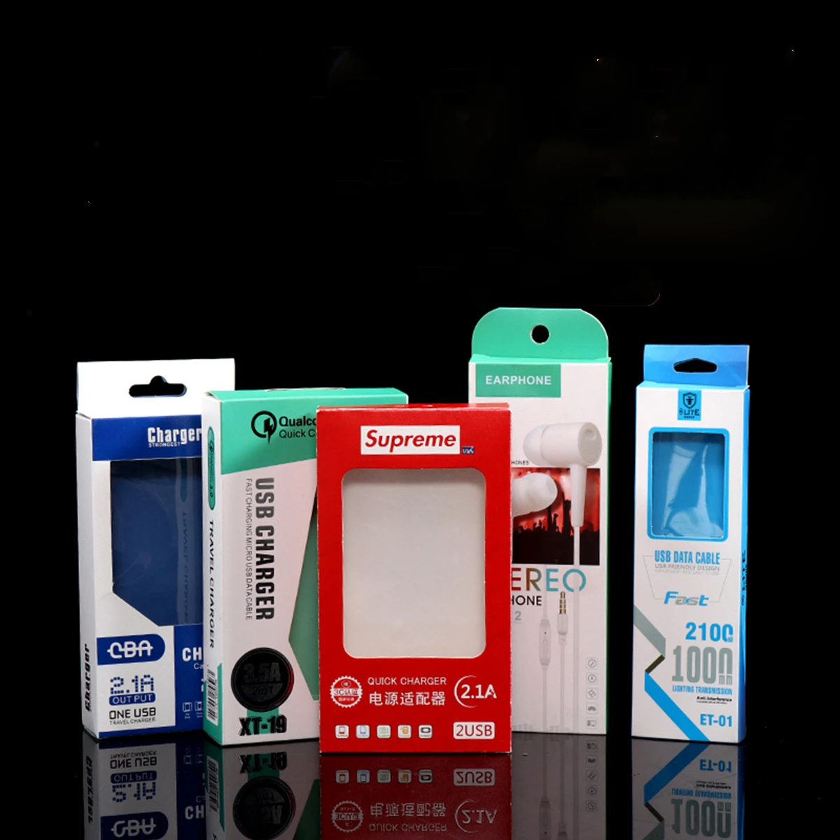 Oem Custom Your Design Earphone Headphone Accessories Strong Boxes Packaging Box With Internal Parts