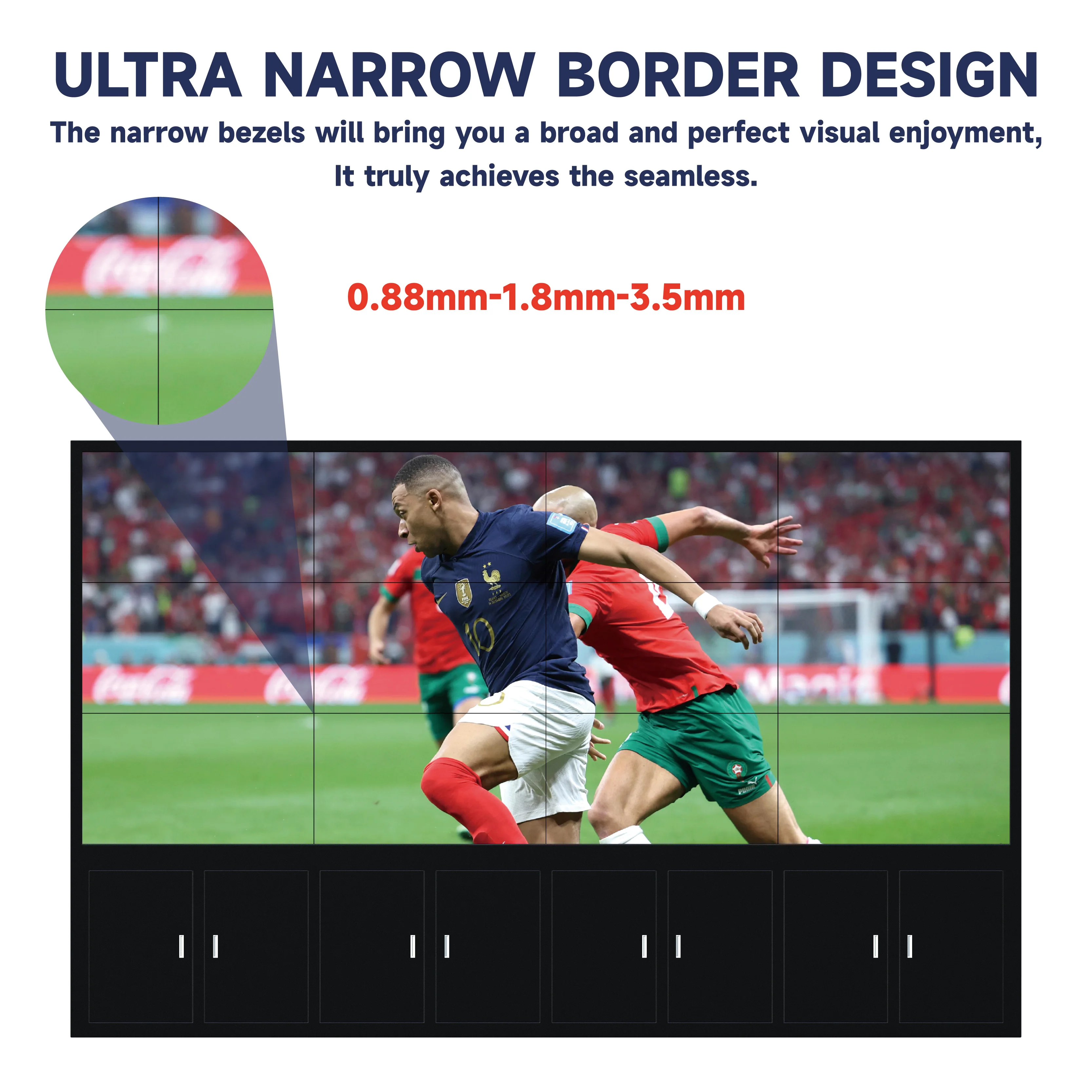 HD Focus Ultra Narrow Bezel 4K 55 Inch 3*3 Wall Mount Smart Advertising Display Video Split Screen LCD Video Wall