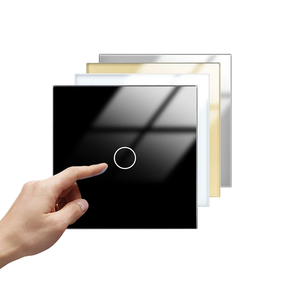 High Quality 86*86mm Glass panel resistant to abrasion Smart Switch Touch Electrical Touch Switch