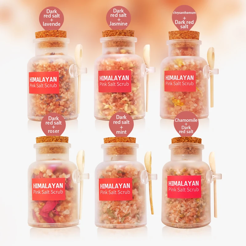 Оптовая продажа индивидуальная Высококачественная хималайская Розовая Соль Для Ванны скраб для ванны Эпсом с различными ароматами и цветочными педалями