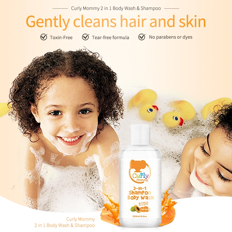 CURLYMOMMY Private label smooth nourishing kids shampoos wash body clean stains without damaging the skin