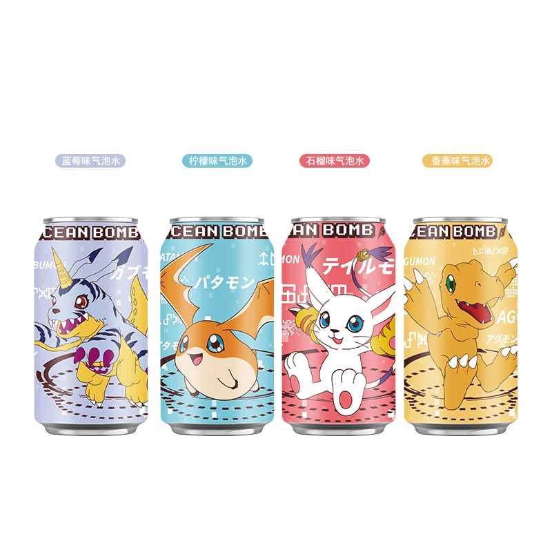 ocean bombs wholesale IP character  soft drinks 330ml exotic snacks hot selling carbonated soft drinks
