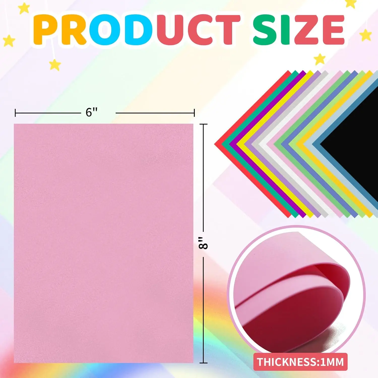 120 Pack EVA Foam Sheets  8 x 6 Inch 2mm Thick Assorted 15 Colors Craft Foam Paper for School Supply and DIY Handcraft Projects