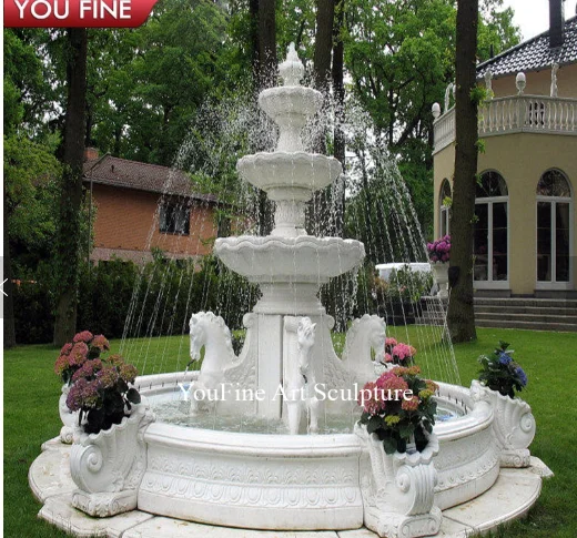 Открытый 4 уровня мрамор фонтана для украшения