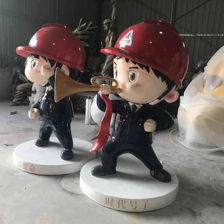 A cartoon sculpture of fiberglass piping Outdoor decorative figure sculpture manufacturers customized resin craftwork