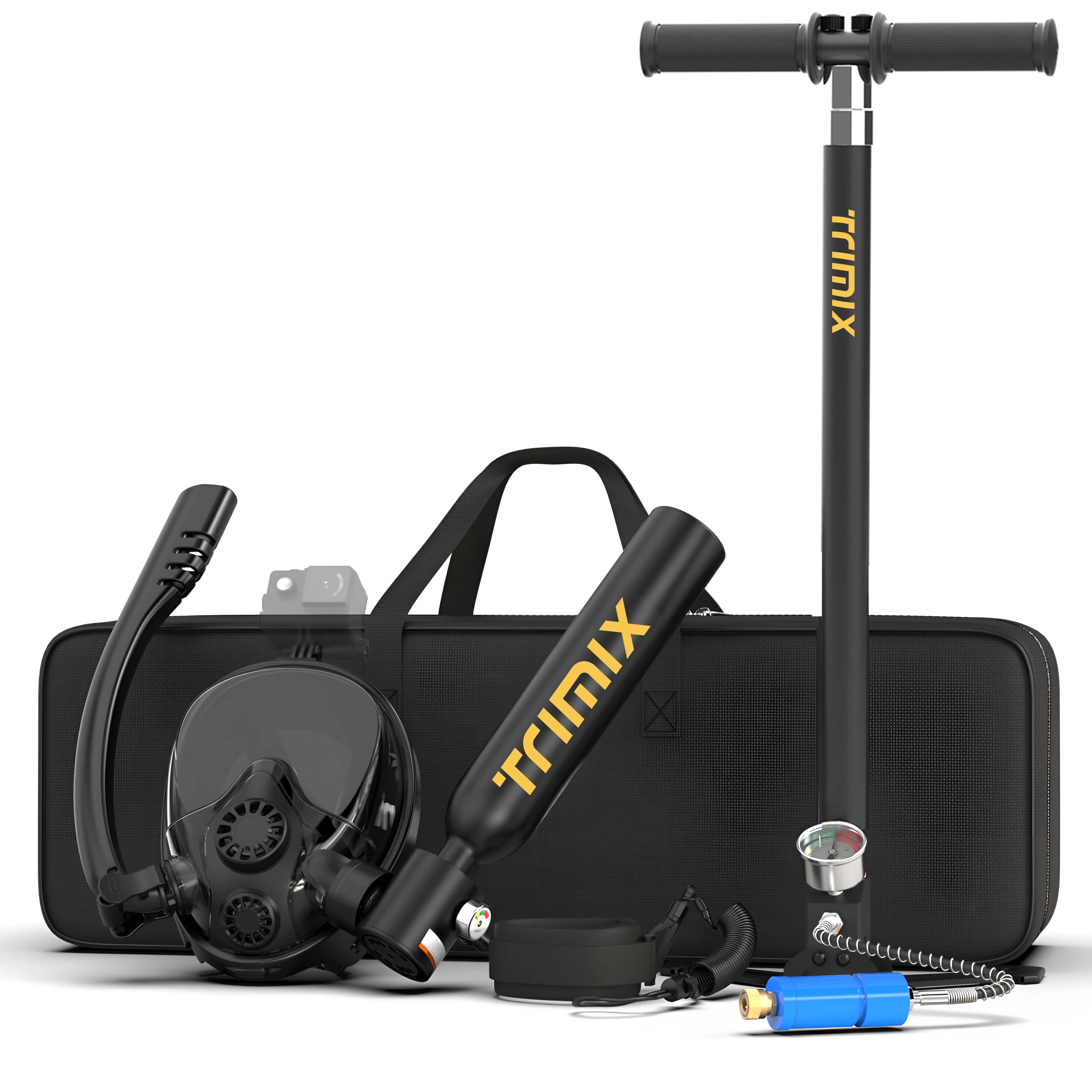 TRMIX 0.5l мини-бак для подводного плавания с Полнолицевой Маской ручной насос Точка Портативный Дайвинг цилиндр поддерживает дыхание камерой дайвинга