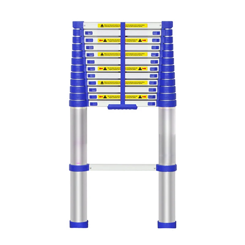Telescopic Ladder Aluminum 3.8m Collapsible Ladder Merdiven Escalera Plegable Contra La Pared Escalera Folding Blue
