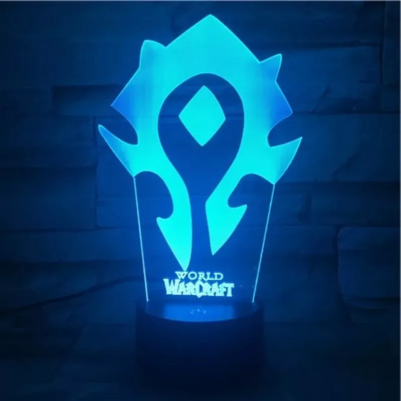 World of Warcraft Night Light Creative 3D Illusion Acrylic Table Desk Base LED Table Lamp Desk Lamp Night