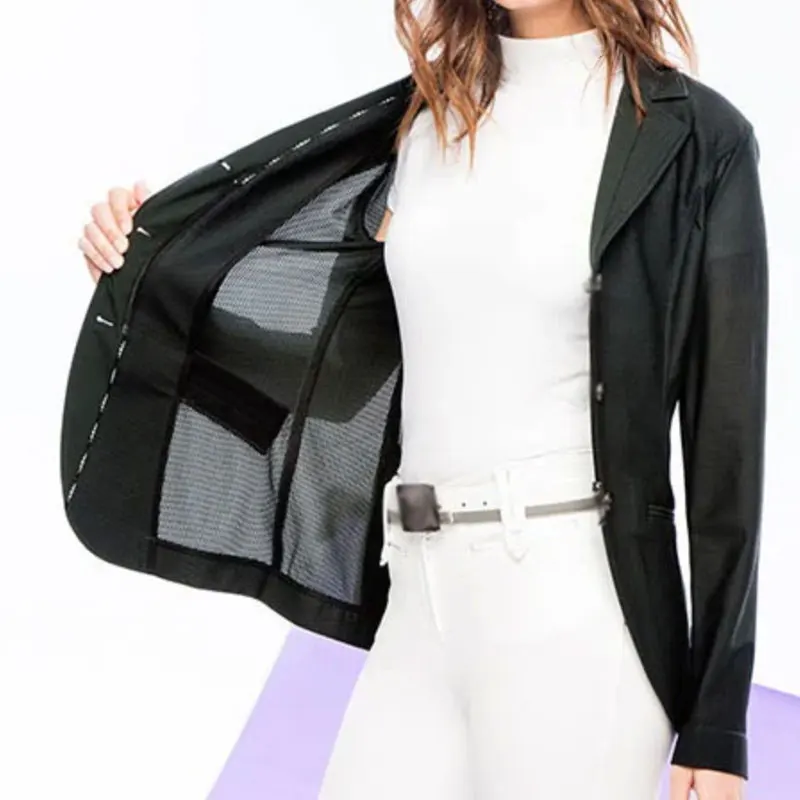 New Listing Mesh Equestrian Show Jacket Competition jacket Ladies Long Coat Design Outwear Horse Riding Lightweight Jacket