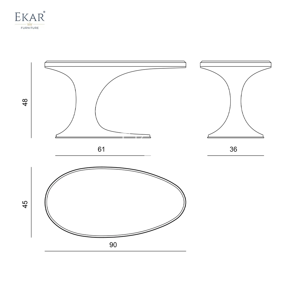 Irregular round combination coffee table-modern furniture-living room coffee table