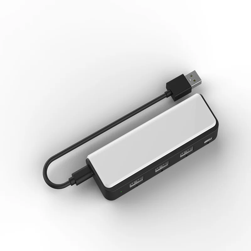 4-портовый USB 2,0 концентратор, ультра-тонкий данных USB концентратор с лампа дневного света, 2 ФТ удлинитель, для MacBook XPS PC флеш-накопитель мобильный жесткий диск