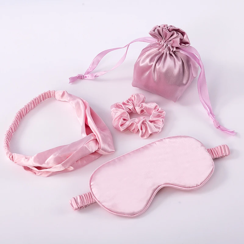 Hot Selling Wholesale Price Factory Satin Pure Silk Headband silk like eye mask for Christmas Gift
