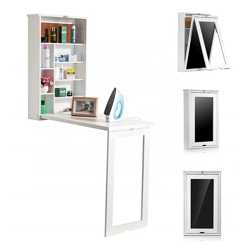New Design Fold Out Convertible Wall Mount Desk Wooden Folding Study Working Table