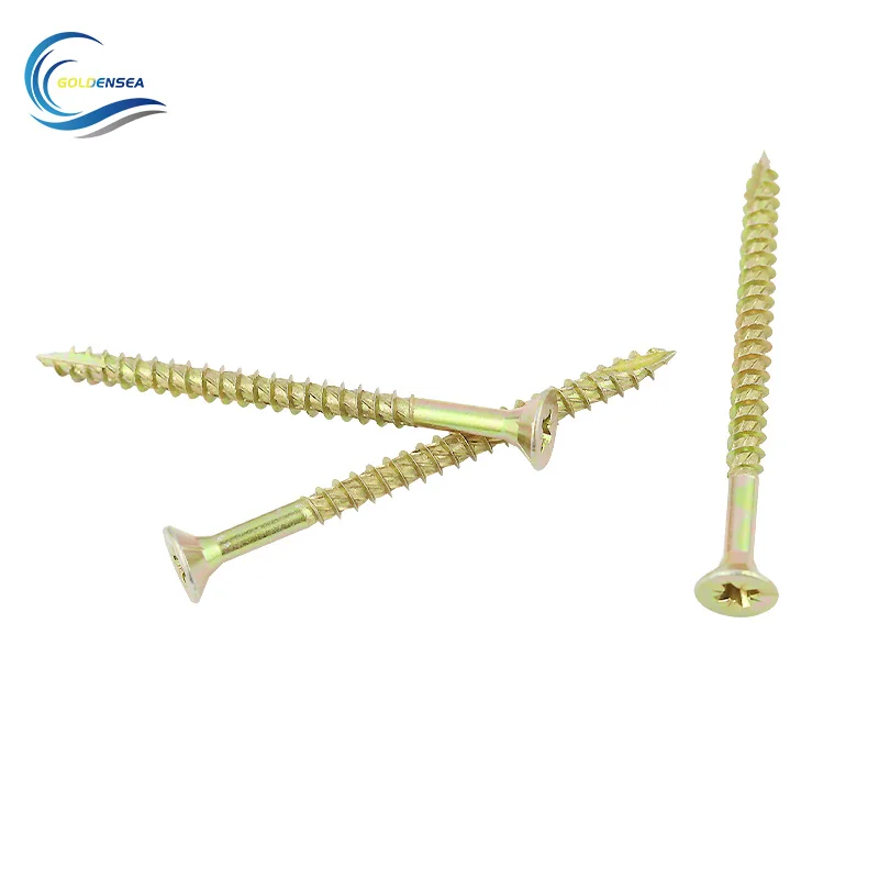 CSK turbo screws with zinc plated and tapping point for wood Pozi-3 drive with ribs