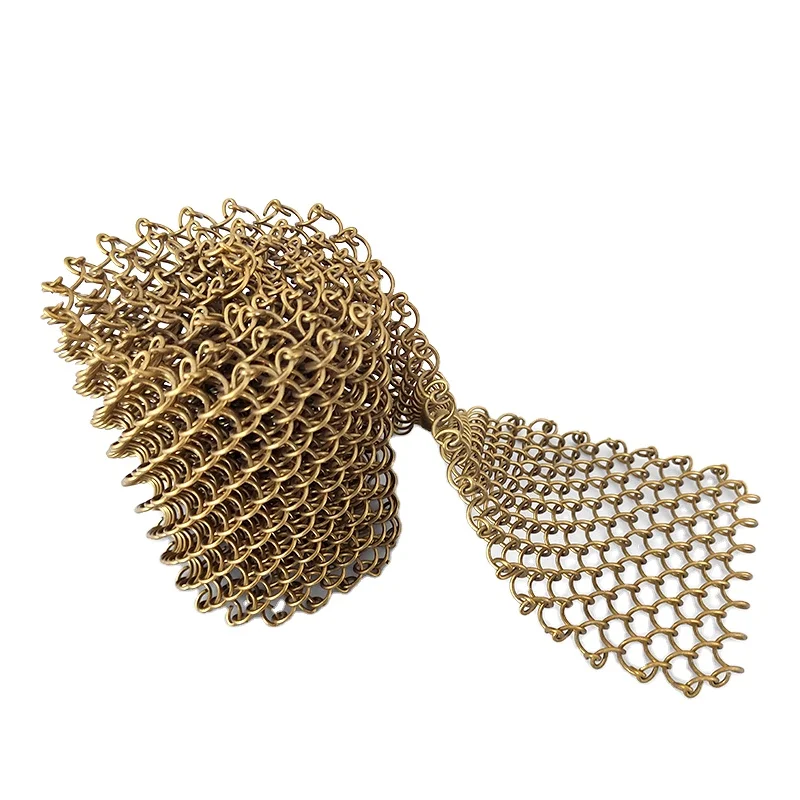 Hotel Decoration Metal Mesh Curtain Fabric Fire Prevention