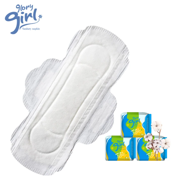 Custom Logo Organic Cotton Menstrual Period Sanitary Napkins Biodegradable Disposable Lady Hygiene Pads