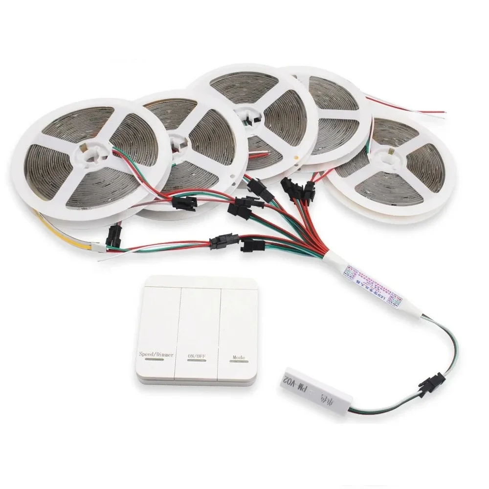 Световая Светодиодная лента с эффектом потока воды 24 В 120led IP20 Smd2835 10 м ws2811 белый погонный свет