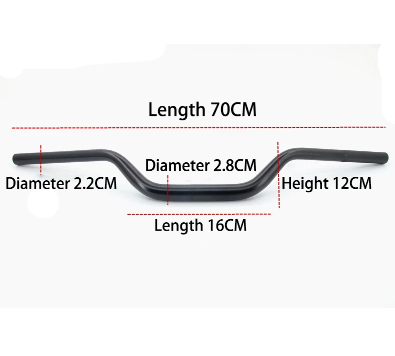 REALZION Motorcycle Handlebar High Hardness Changeable Caliber 70cm Length Handle Bar Retro Steel Handle Bar For Universal 28MM