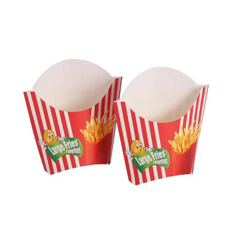 Food Grade Custom Take Away Disposable Folding Kraft  Chips Bag Paper French Fries Box
