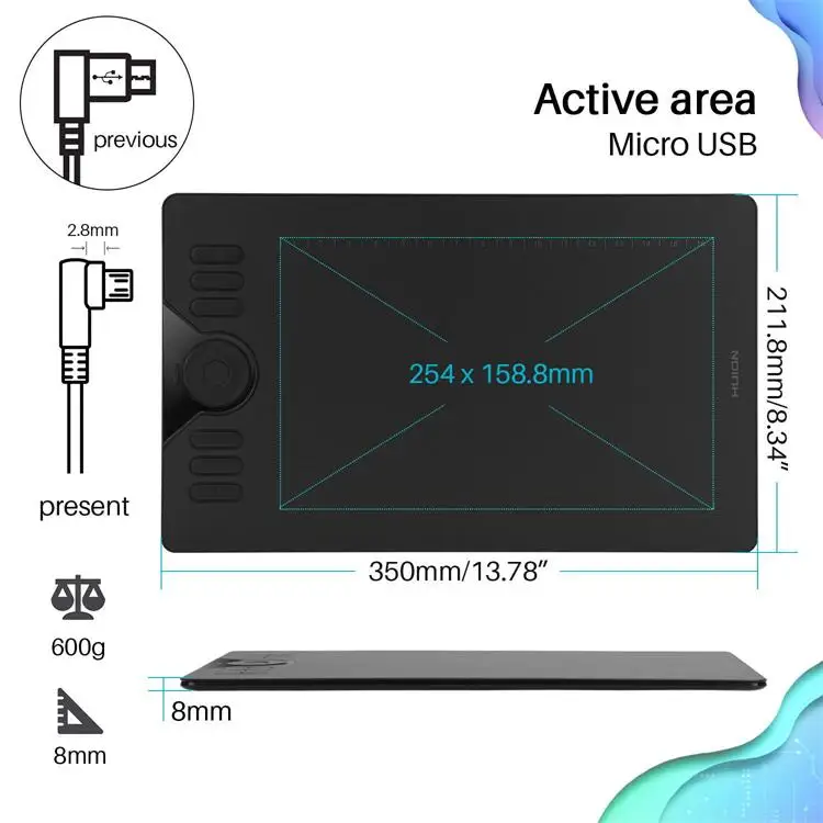  Цифровой графический планшет Huion HS610 с функцией подключения к компьютеру онлайн-обучение PDF