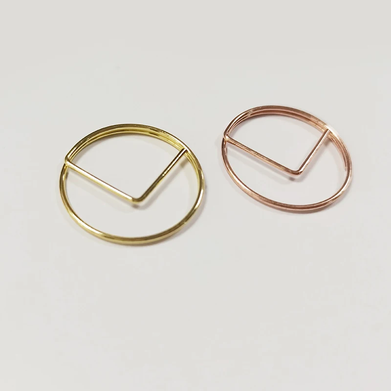 Metal Circle Shape Paper Clips Gold Rose Gold Bookmark Office School Stationery Supplies clip