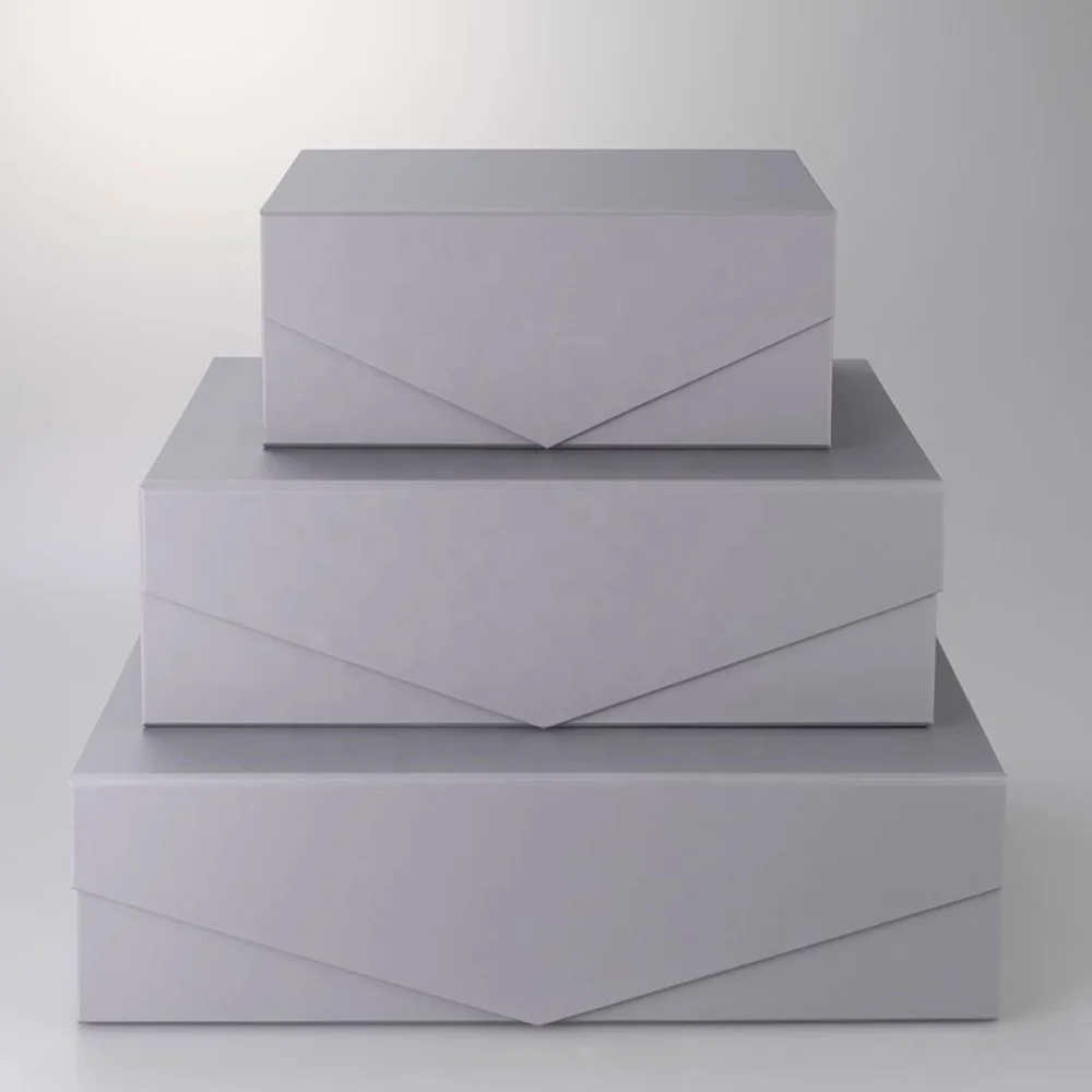 Biodegradable Matte gray Rigid Folding Paper Cardboard Boxes Luxury Electronic Skin care cosmetics packaging Magnet Gift Box