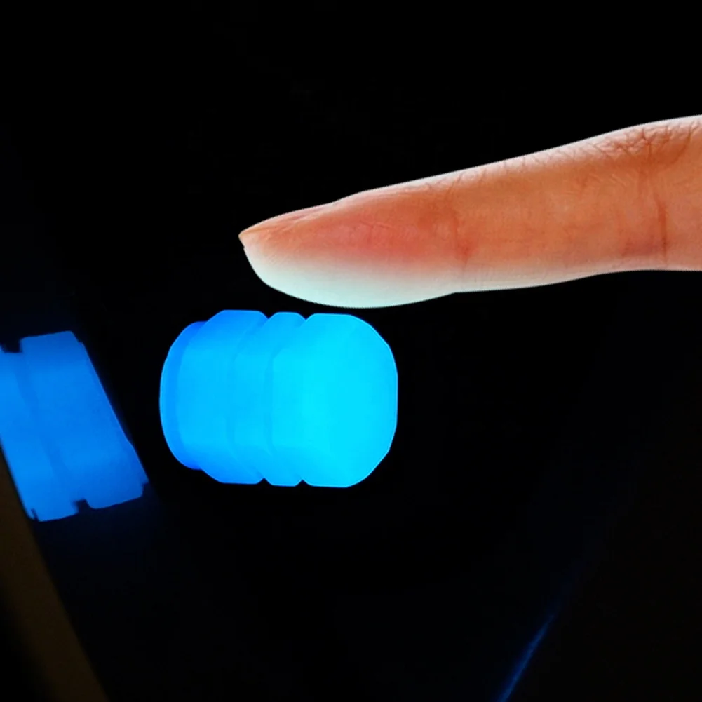 4x Car Tire Valve Cover  luminous Dust cover Accessories for Car Glow in the dark