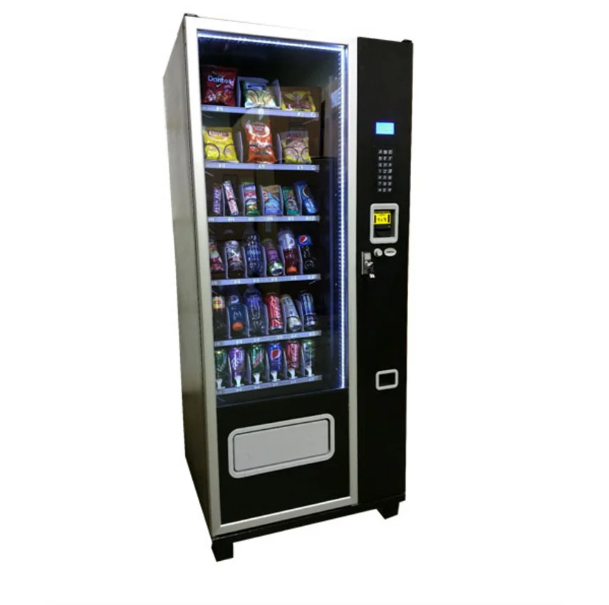JW Snack drinks vending OEM machine with HD camera QR code scanner public area customized automate