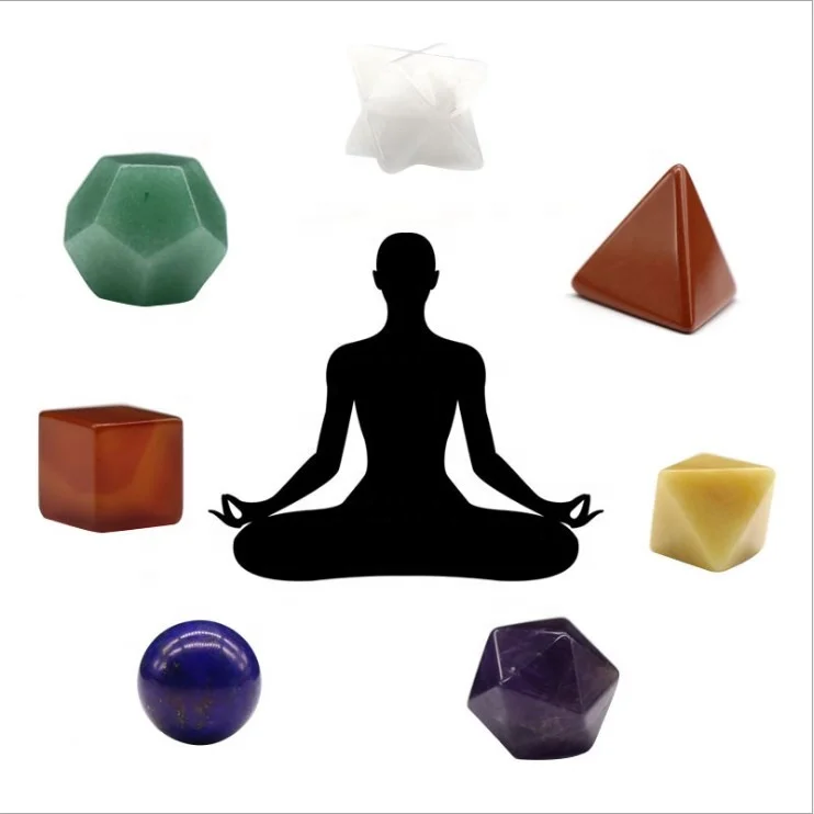 Seven Chakra 7 pcs Sacred Geometry Sets  Chakra Set Healing Crystal Therapy