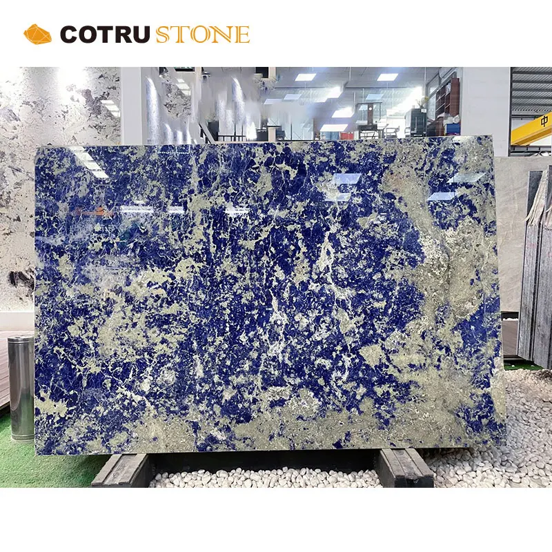 Bolivia Blue Marble luxury polished stone vivid dark blue color firm value onyx material interior marble slab