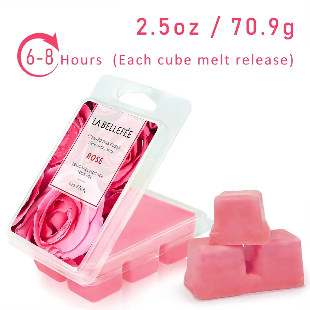 Wholesale 6 Scented Cube Custom Rose Wax Melt Scented Soy Wax Melt