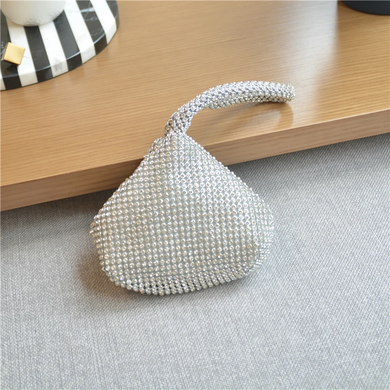 
Hotsale Luxury Women Crystal Hand Shoulder Bag Rhinestones Clutch Evening Bag for Lady Diamond Small Triangle Wallet Handbag 