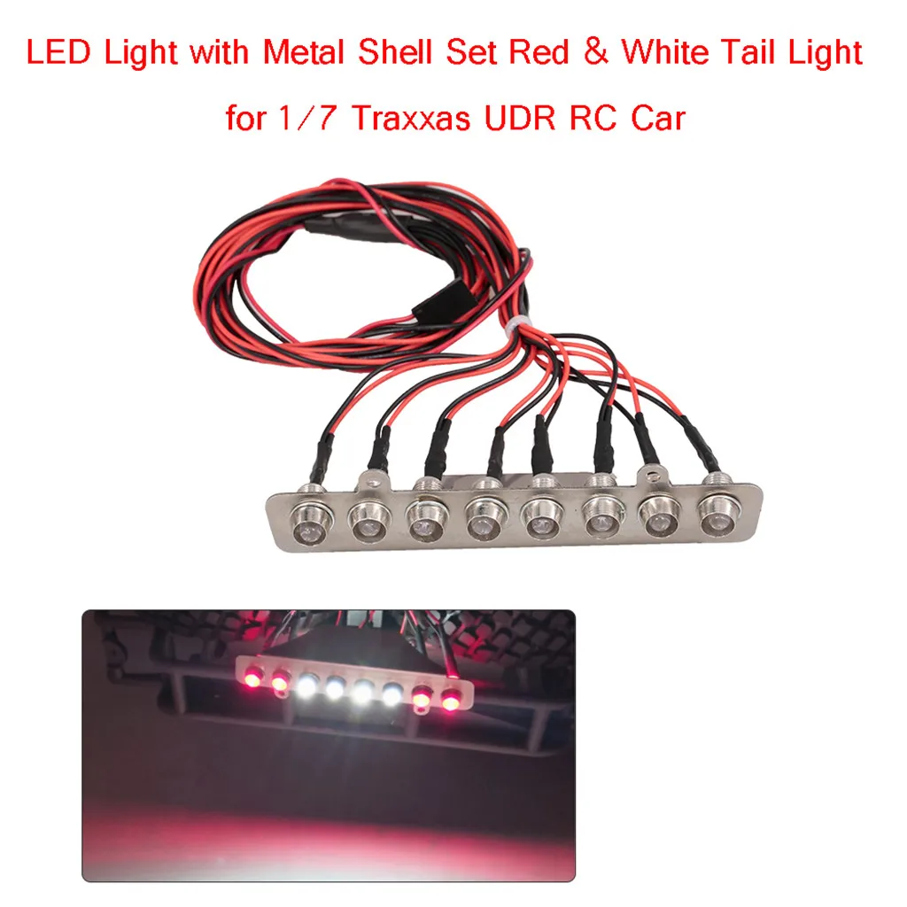 RC Car LED Light Metal Shell Set Red White Light for 1/7 Traxxas UDR RC Truck Cars Tail Light