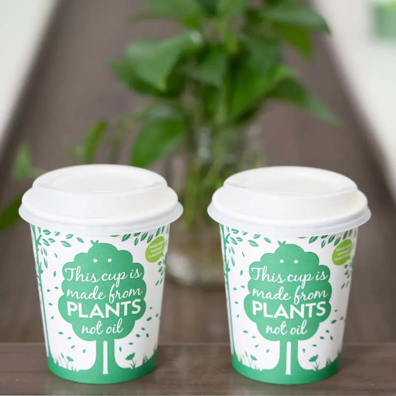  Compostable биоразлагаемый двойной бамбуковый с покрытием/белый PLA бумажный