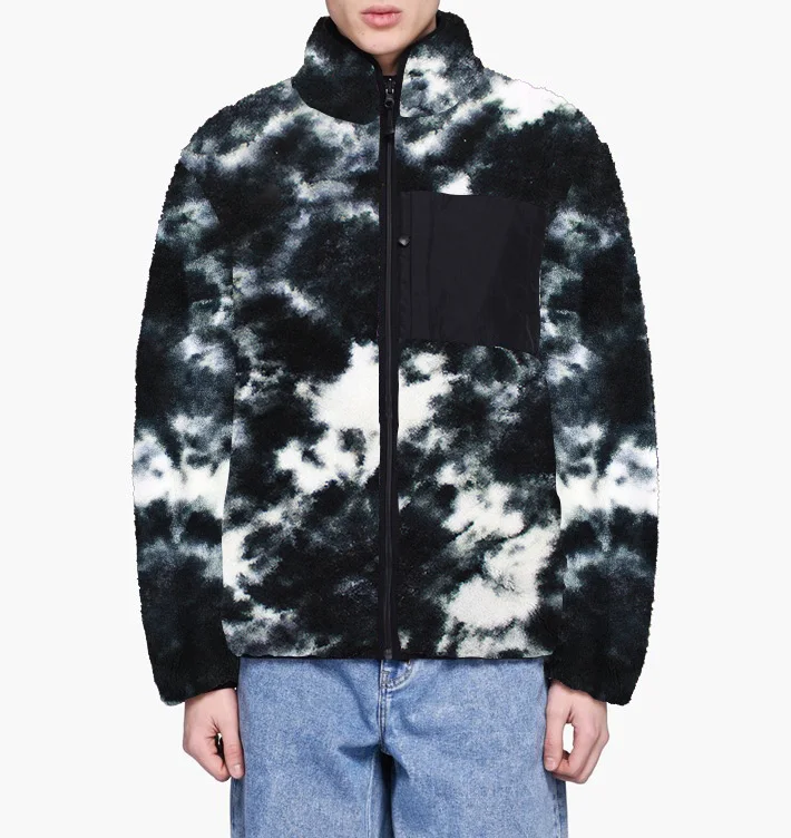 
2020 polar fleece jacket winter Tie Dye starry sky 100% polyester mens sherpa jacket 
