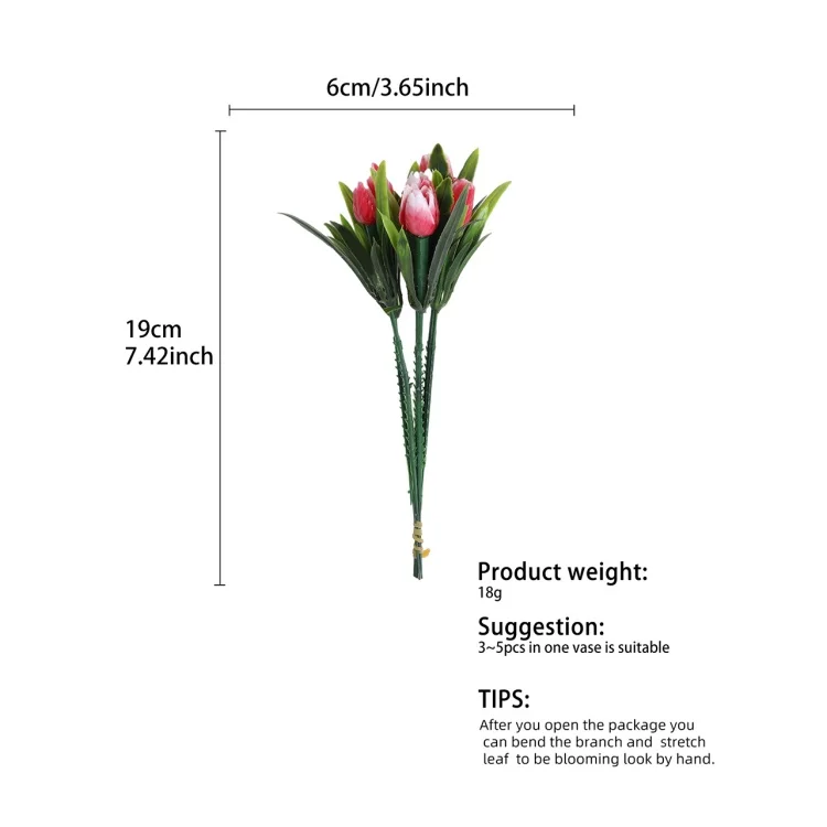 C-1264 Real Touch  Artifical Flower Tulip Bouquet With Different Color As Diy Gifts For Home Decor