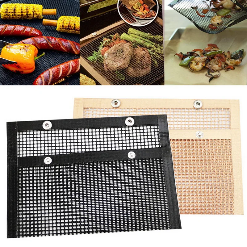 
BBQ Grill Mesh Mat Non Stick Heat Resistant Barbecue Grill Sheet Liner 