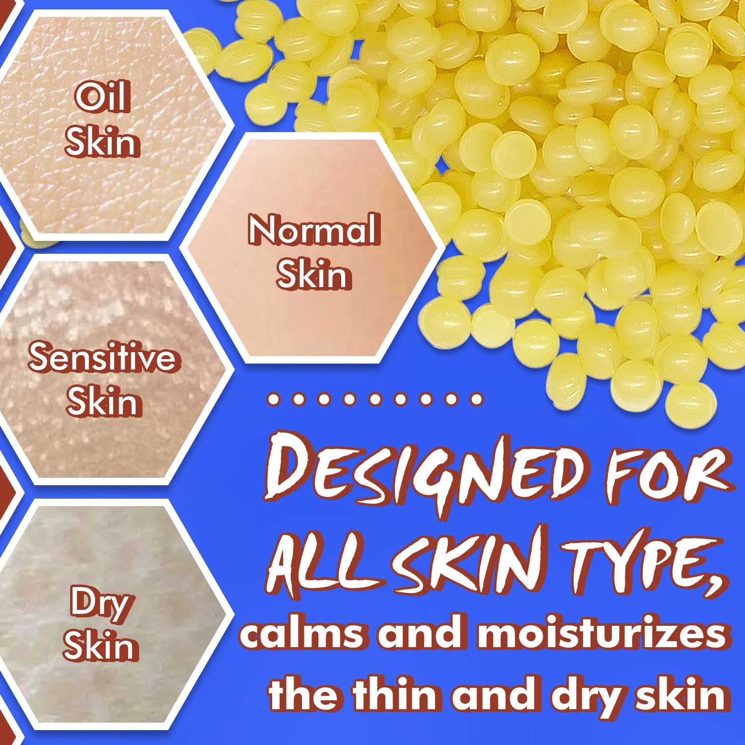 High Ahesion 100g Honey Hair Removal Hard Wax Beans Hot Wax Beads For All Skin Type
