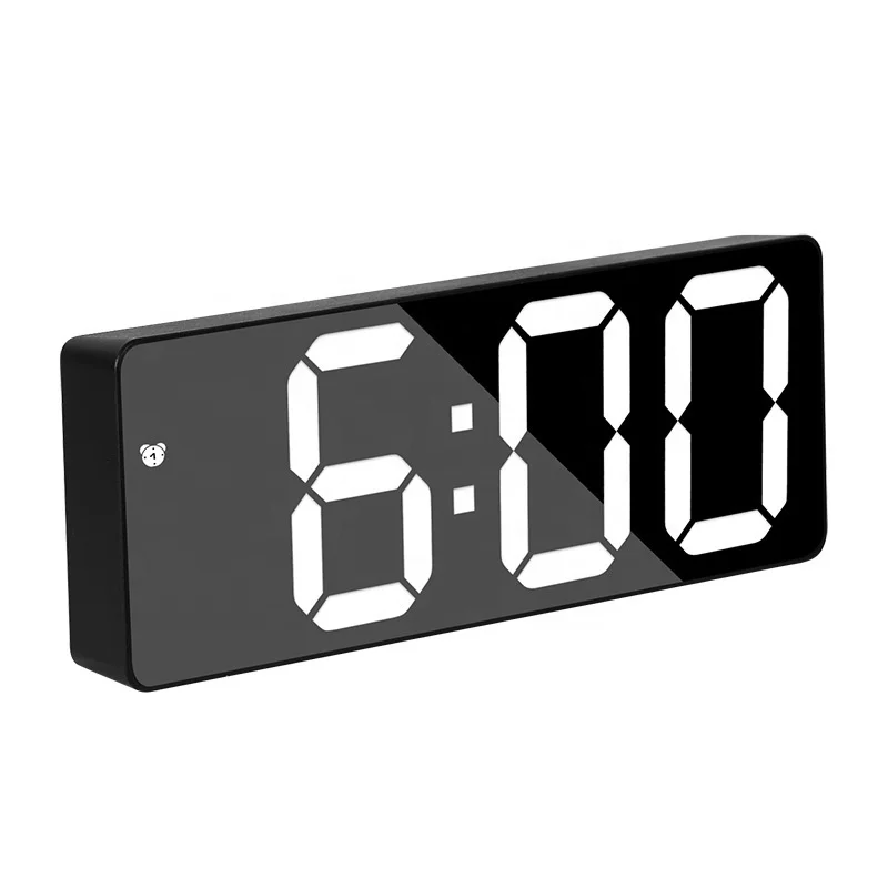 
Digital Table Clock Alarm Creative LED Mirror Clock LED Display Digital Mirror Alarm Clock 