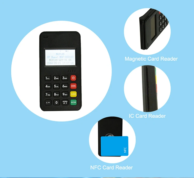 3 в 1 MPOS Мини Универсальный BT смарт-чип кардридер записывающее устройство M6 PLUS